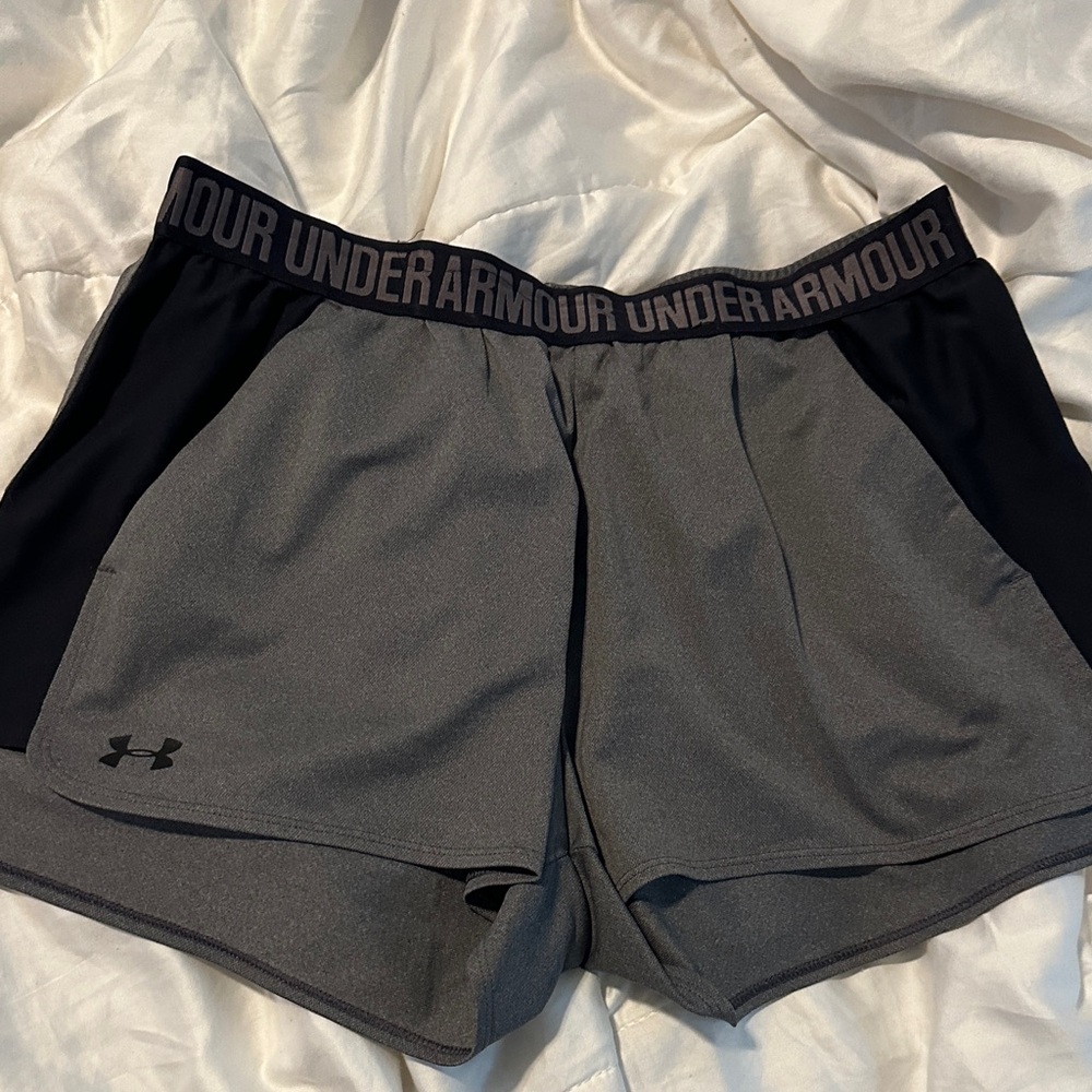 Under Armour Women's Charcoal and Black Athletic Shorts